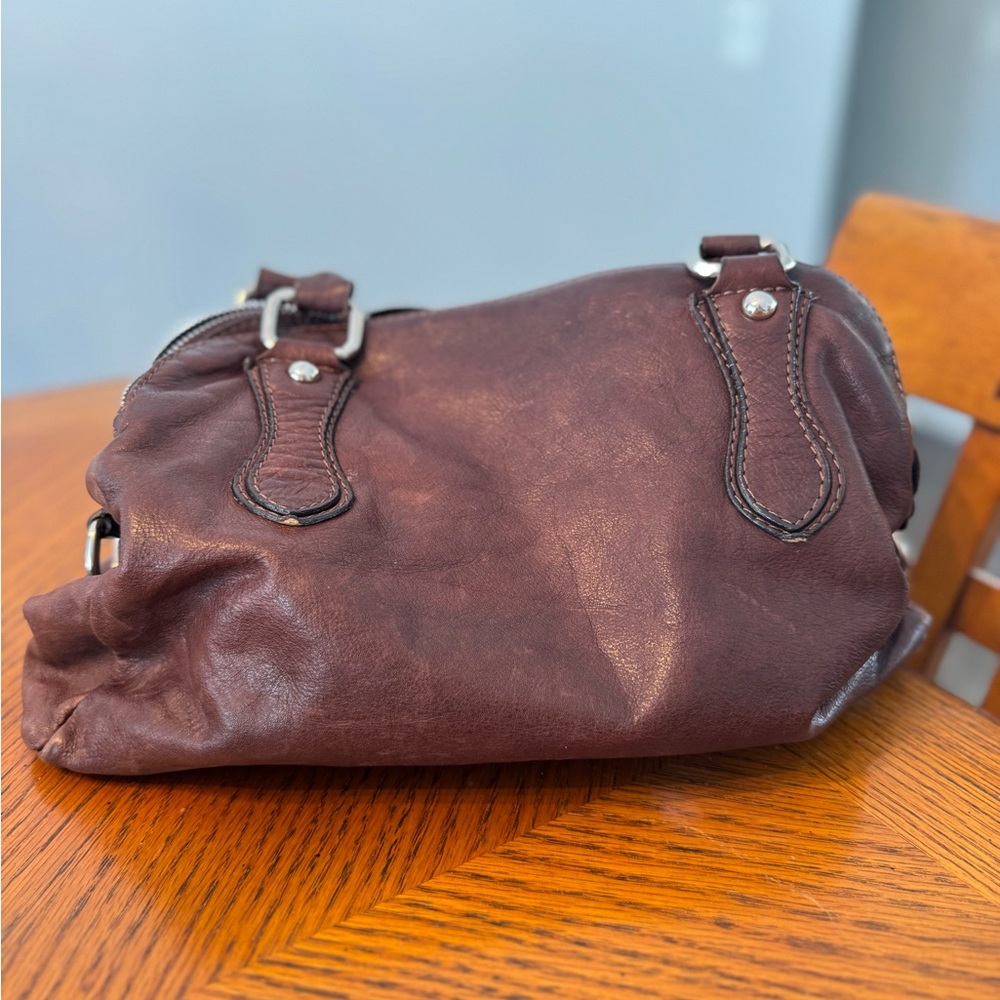 Elegant Brown Leather Handbag - Made in Italy - Picture 3 of 9